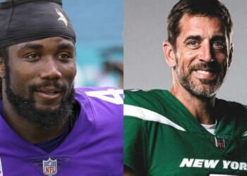 Dalvin Cook and Aaron Rodgers (via AP Photo and Twitter)