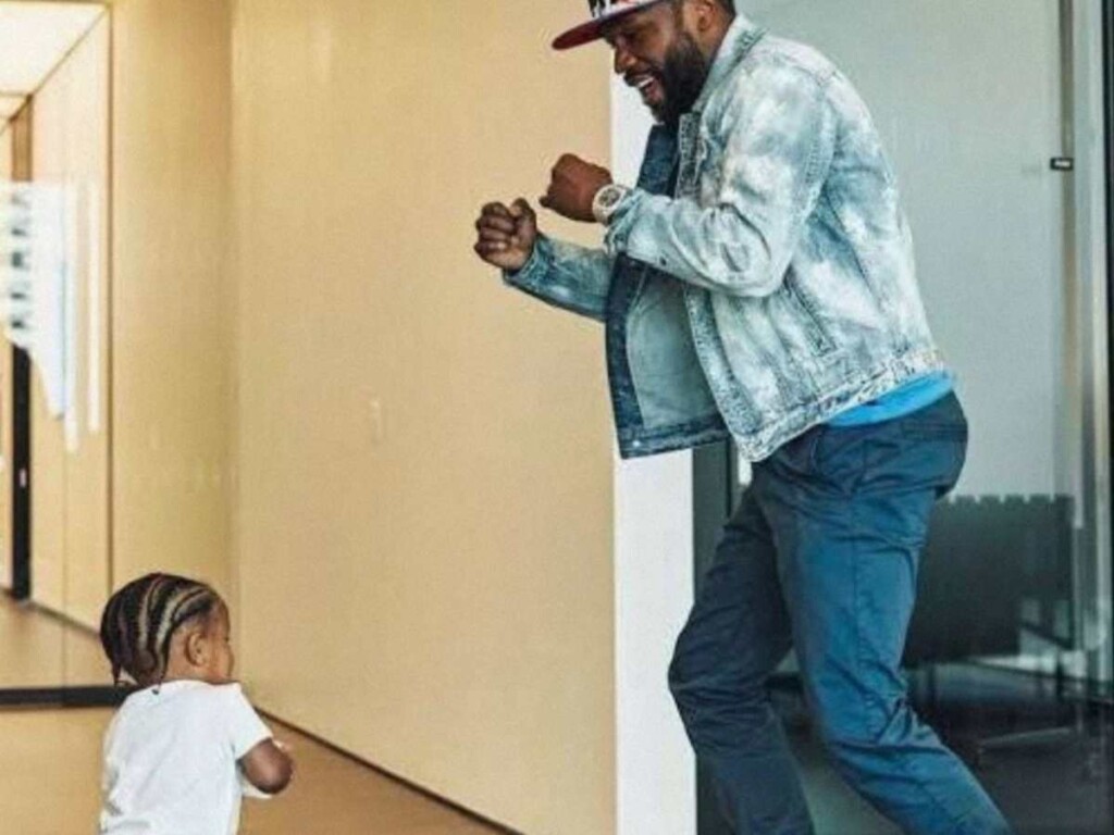 Floyd Mayweather has his hands full with his grandson