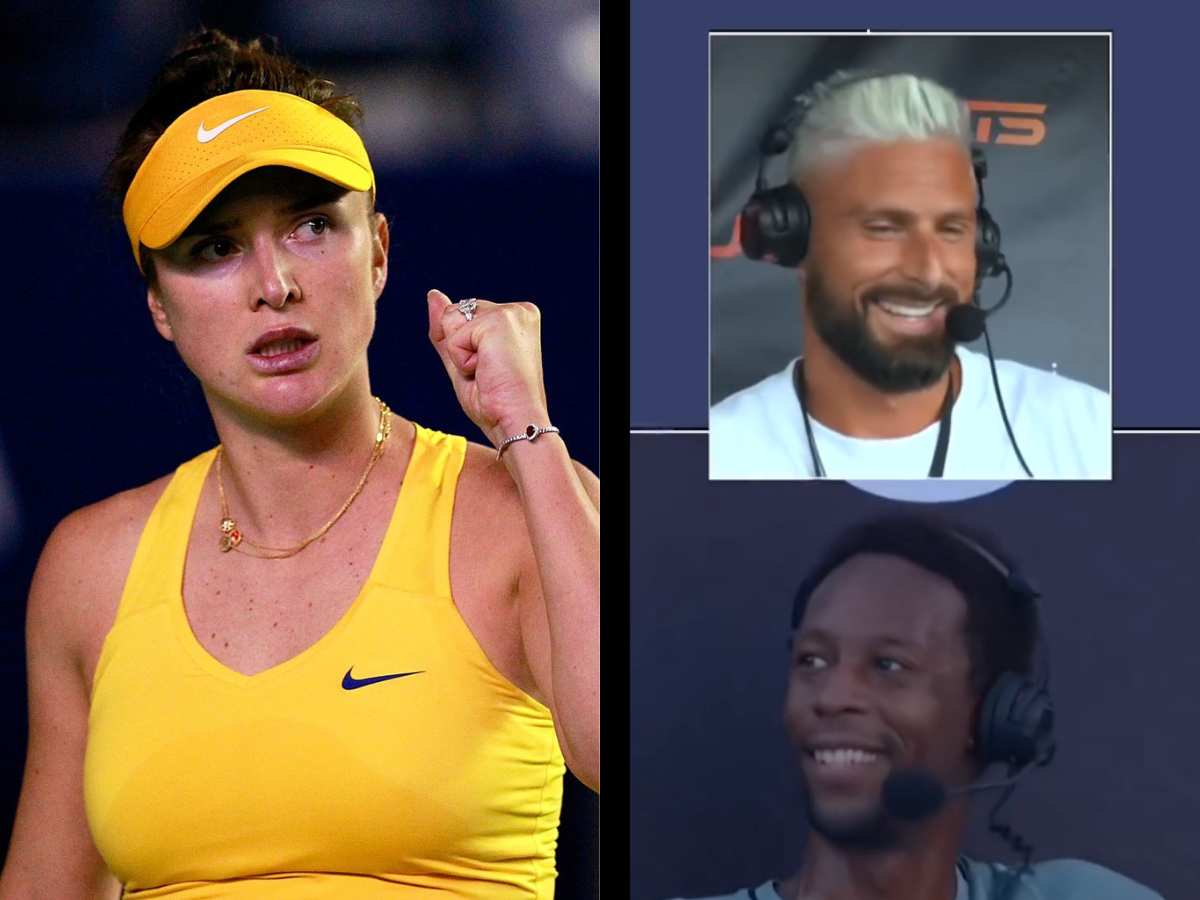 Gael Monfils takes a dig at his wife Elina Svitolina during hilarious on-court exchange with soccer player Olivier Giroud