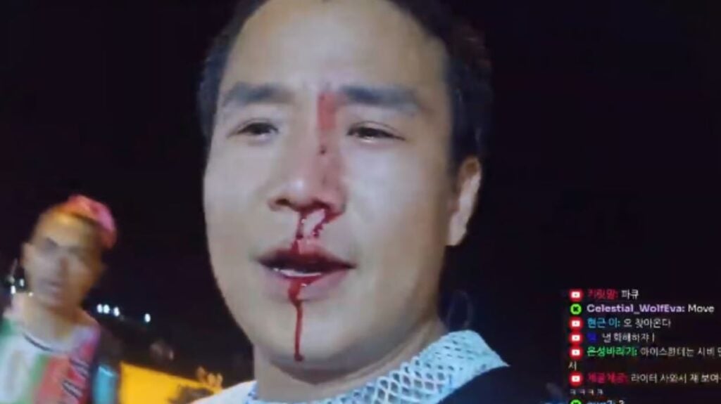 Watch: Kick streamer left in BLOOD after being attacked by locals during IRL stream in Thailand