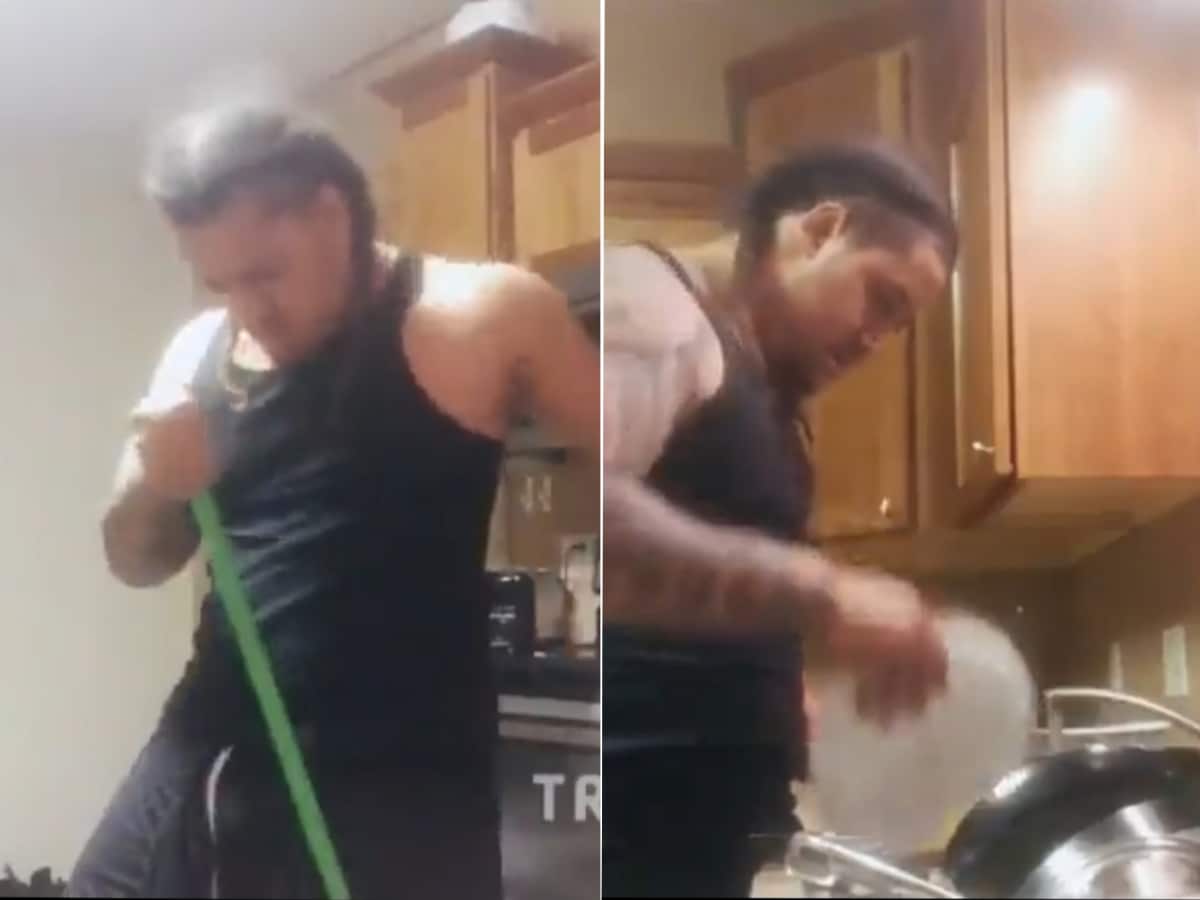 Watch: Rare video of Bloodline’s Solo Sikoa dancing as he cleans dishes goes viral