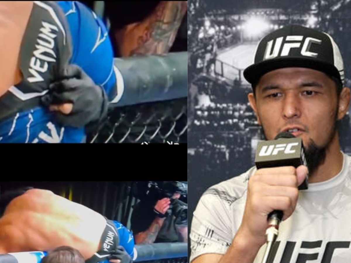 “Started grabbing cheeks” – Fans in splits after witnessing questionable behavior from coach following UFC Fight Night win for Uzbekistan fighter