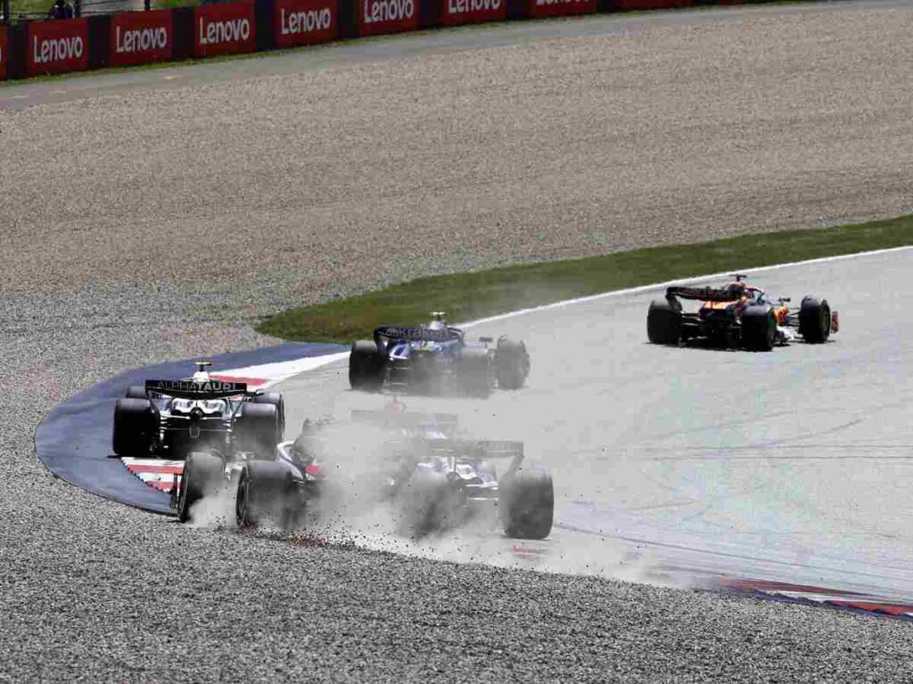 The incident between Kevin Magnussen and Nyck de Vries at the Austrian GP (image via The Race)