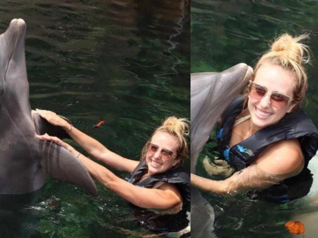 “Educate yourself!” – $40,000,000 worth Patrick Mahomes’ wife Brittany gets SLAMMED on social media for snuggling a dolphin and indirectly promoting animal captivity
