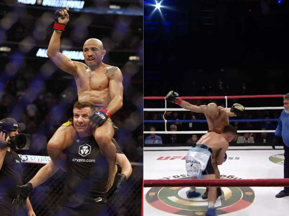 “Impenetrable takedown defence,” Fans hilariously react as Jose Aldo makes fighter fumble for a takedown in a boxing match