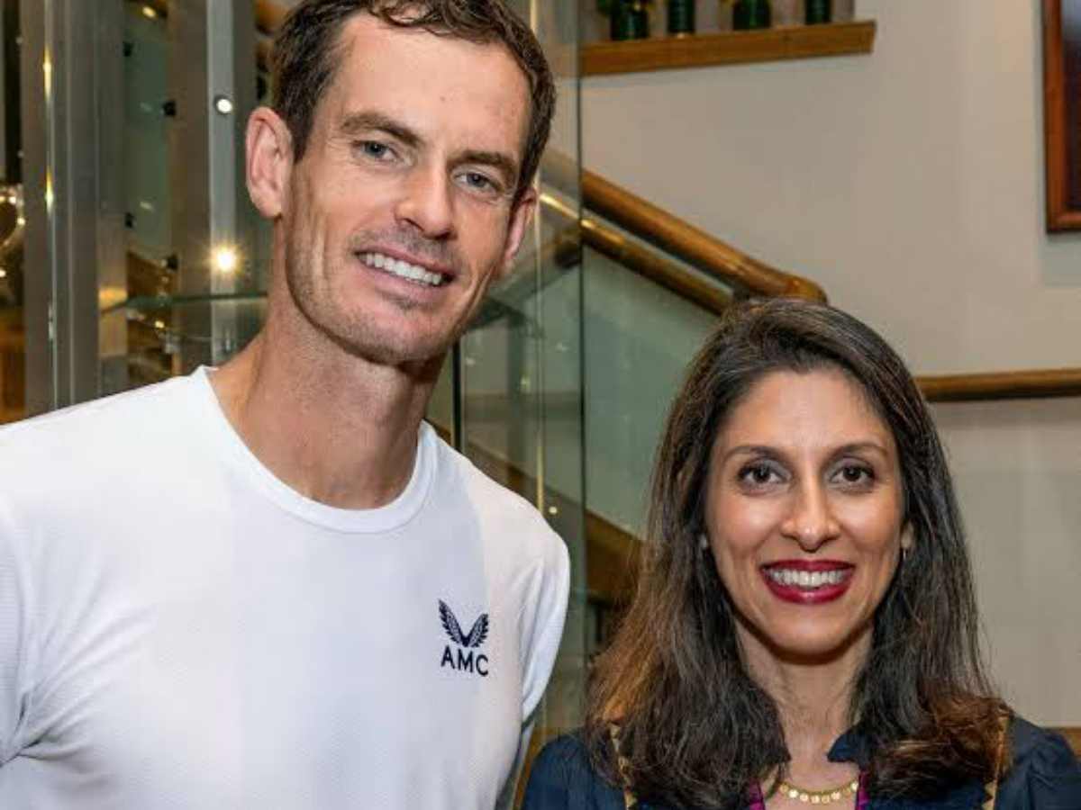 Andy Murray welcomed formerly imprisoned Iranian author Nazanin-Zaghari Ratcliffe to the Center Court after she hailed him as an inspiration during her time in jail