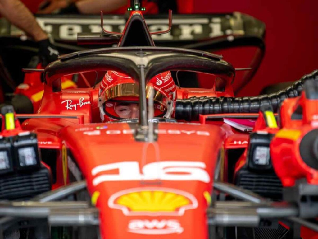 Charles Leclerc in his Ferrari SF23