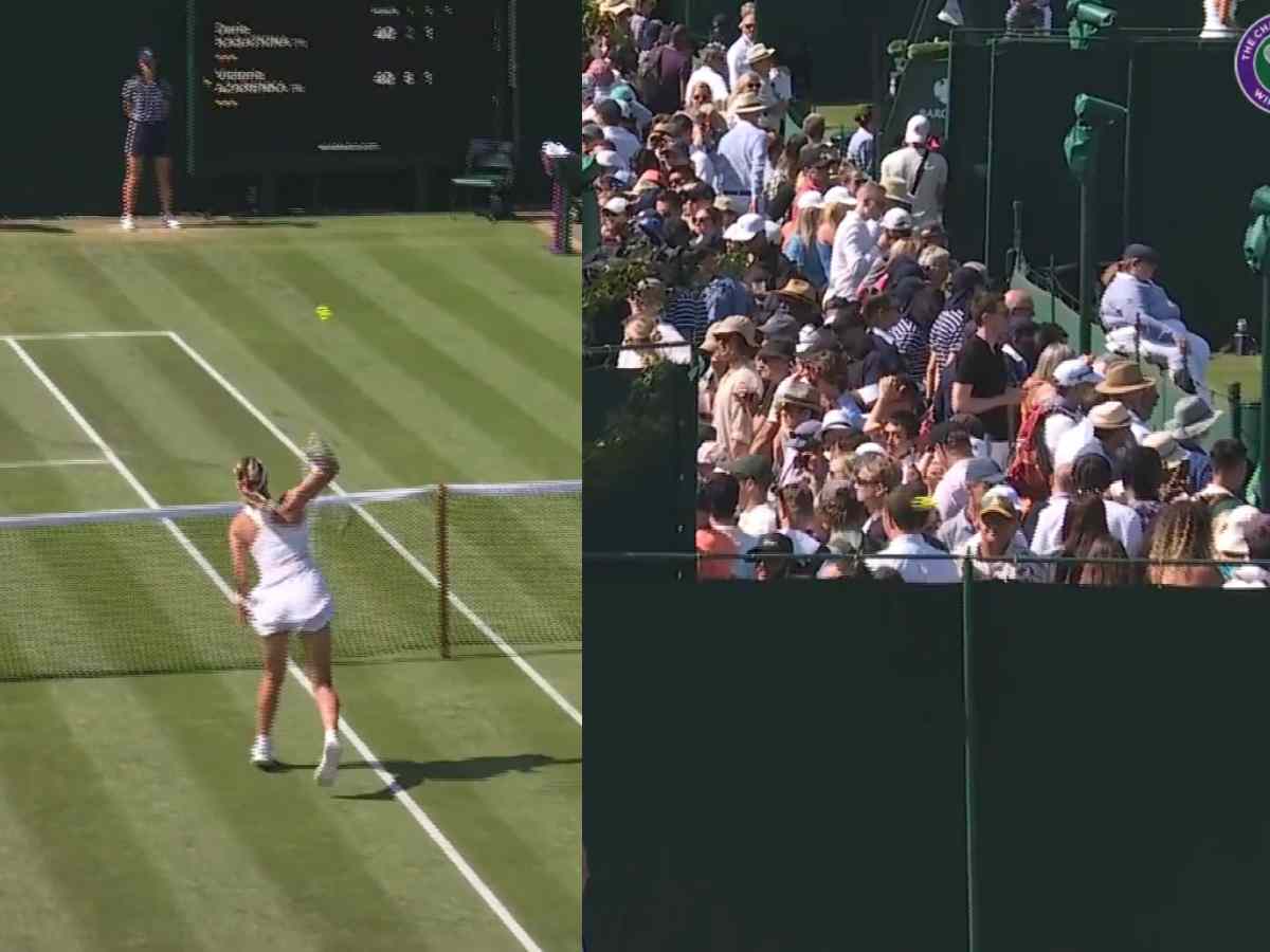 WATCH: Victoria Azarenka’s smash HITS a spectator on his head in a separate court at Wimbledon