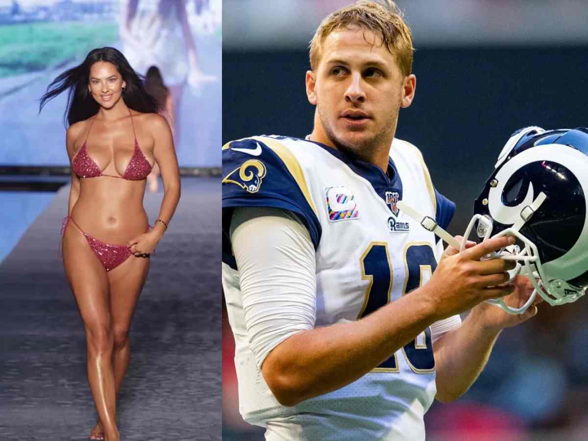 ‘Hot damn!’ Jared Goff’s fiancee Christen Harper SIZZLES in a sparkling pink bikini for SI Swimsuit doing a ramp walk