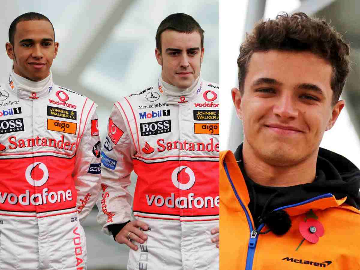 WATCH: Lando Norris playfully roasts Fernando Alonso and Lewis Hamilton over troubled McLaren past