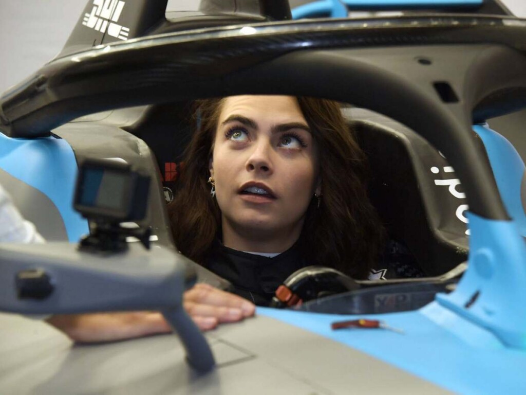 Cara Delevingne in the FE car