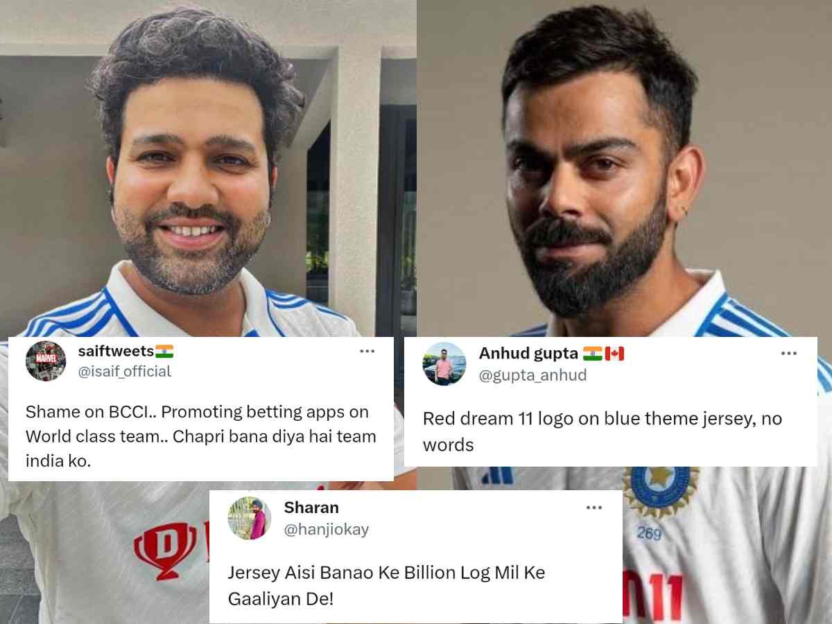 “Cricket is only business for BCCI”- Twitterati irked by design of India’s Test jersey after logo of Dream11 appears in front instead of ‘INDIA’