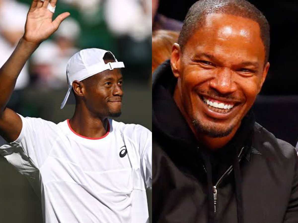 WATCH: Christopher Eubanks hilariously knocks down Jamie Foxx while showing what happens when someone gets hit by a pro