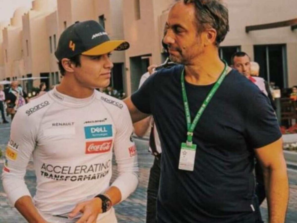 Lando Norris and father Adam Norris (image via Corriere)