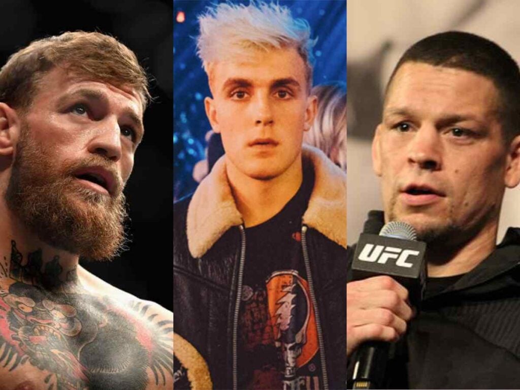 Conor McGregor, Jake Paul, and Nate Diaz 