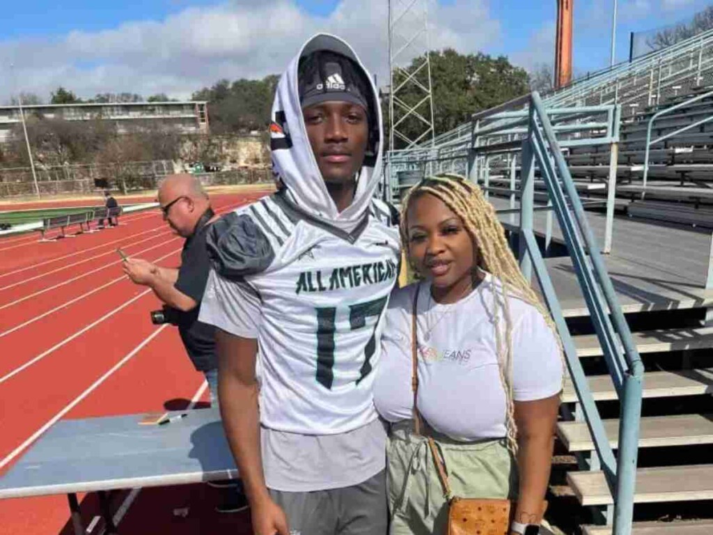 Carnell Tate and his mother (via Facebook)