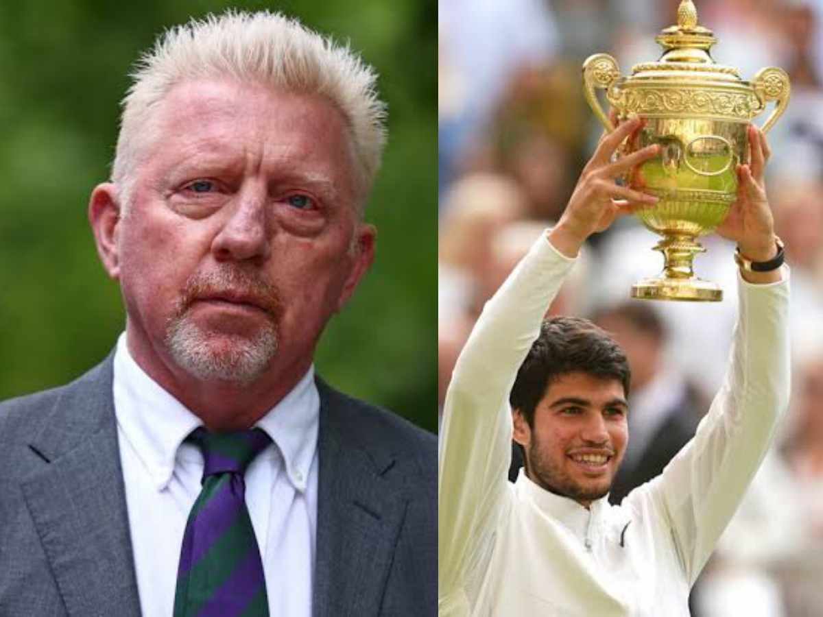 Novak Djokovic was broken down by Carlos Alcaraz to challenge his status as ‘King’ of Wimbledon claims Boris Becker praising the Spaniard