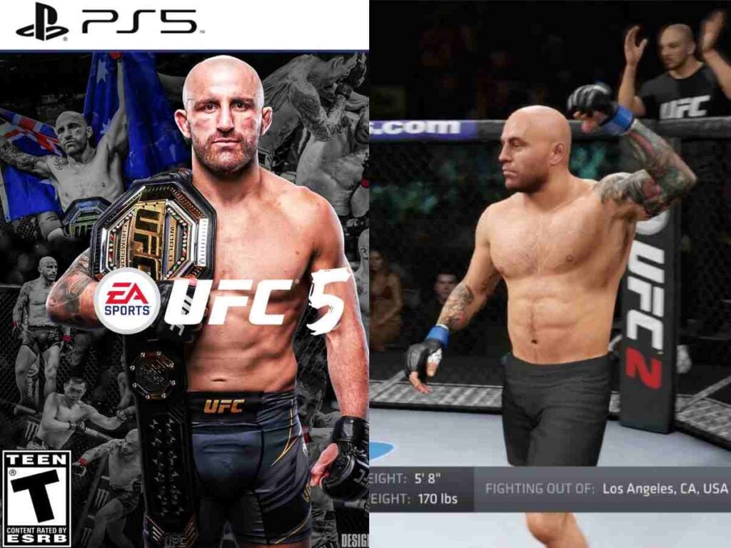 Potential cover for UFC 5 and Joe Rogan's character in the UFC game