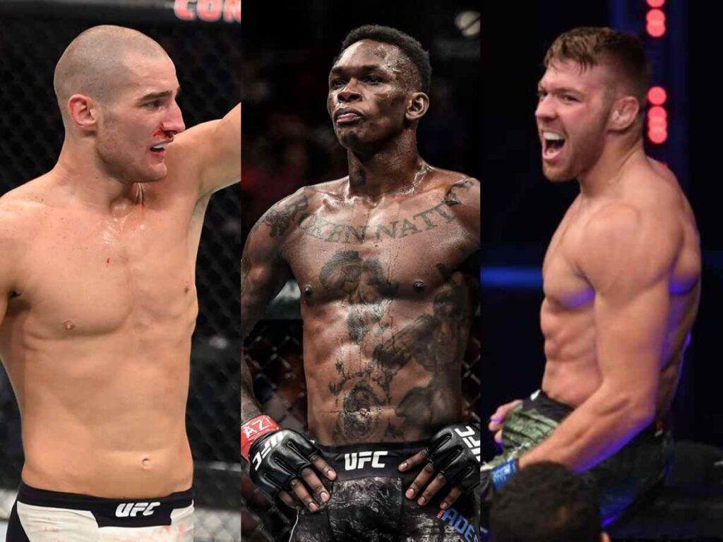 Sean Strickland, Israel Adesanya, and Dricus Du Plessis