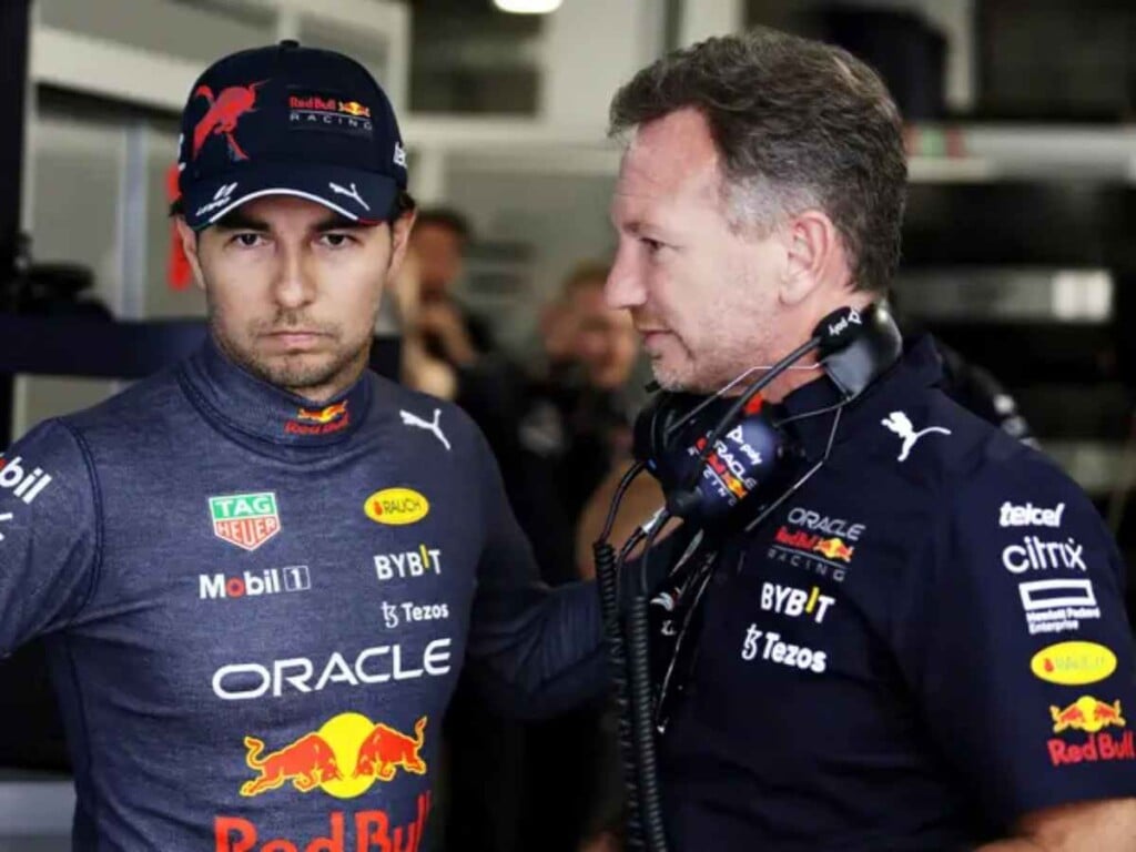 Sergio Perez and Christian Horner