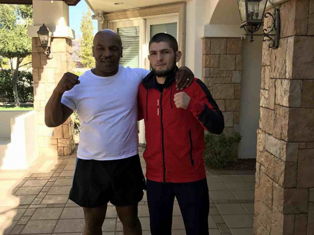 "My d**k got hard," Vulnerable Mike Tyson brutally reveals getting an erection from fighting and violence 1 Mike Tyson and Khabib Nurmagomedov