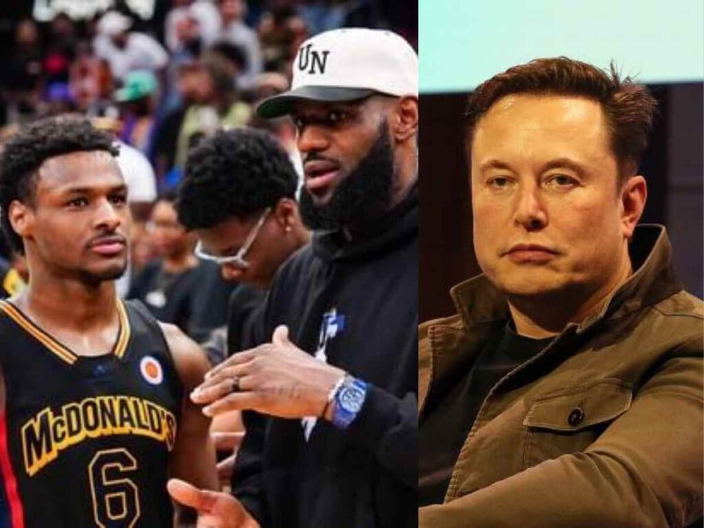 Elon Musk, LeBron James and Bronny James (Image Courtesy: The Mirror)