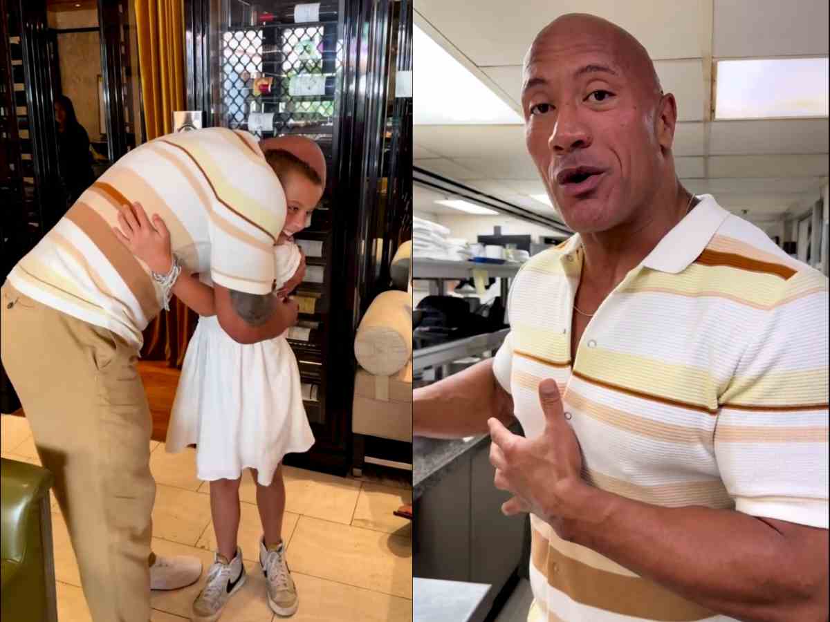 WATCH: Dwayne Johnson makes the day for a young cancer-affected kid while serving her family at a restaurant