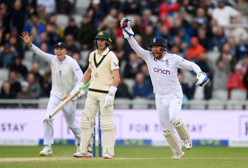 WATCH: Marnus Labuschagne gets under Jonny Bairstow's skin by dragging bat inside crease to avoid stump out like the Englishman