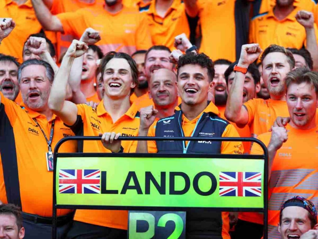 McLaren celebrating the British GP resutls