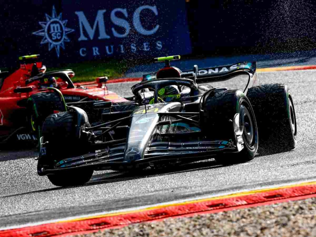 Lewis Hamilton during the Belgian GP F1 Sprint (Credits: @MercedesAMGF1/Twitter)