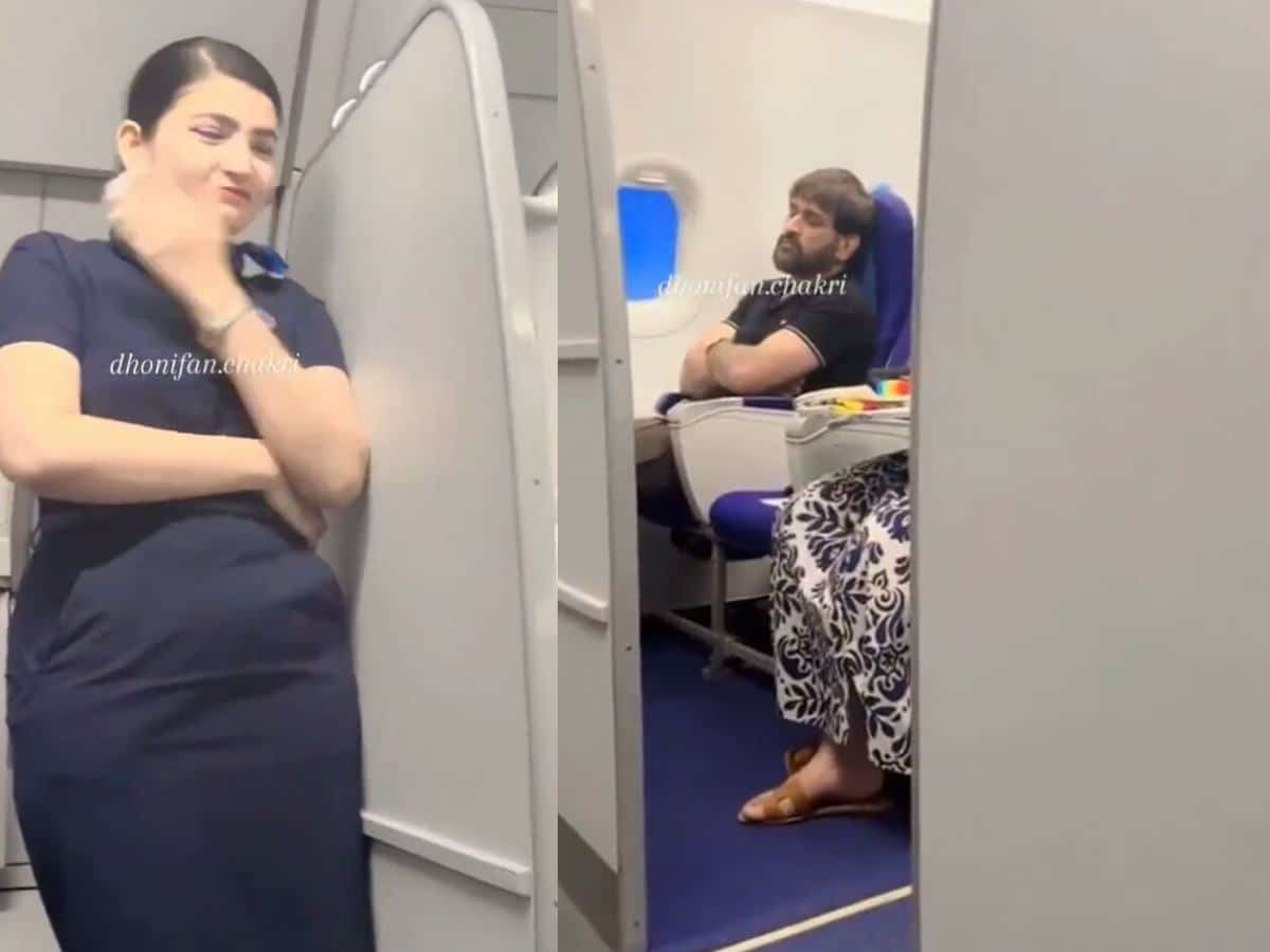 WATCH: Air hostess records video of MS Dhoni SLEEPING on flight, fans slam her for privacy breach