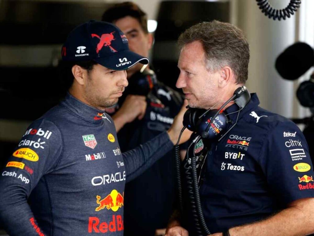 Sergio Perez and Christian Horner