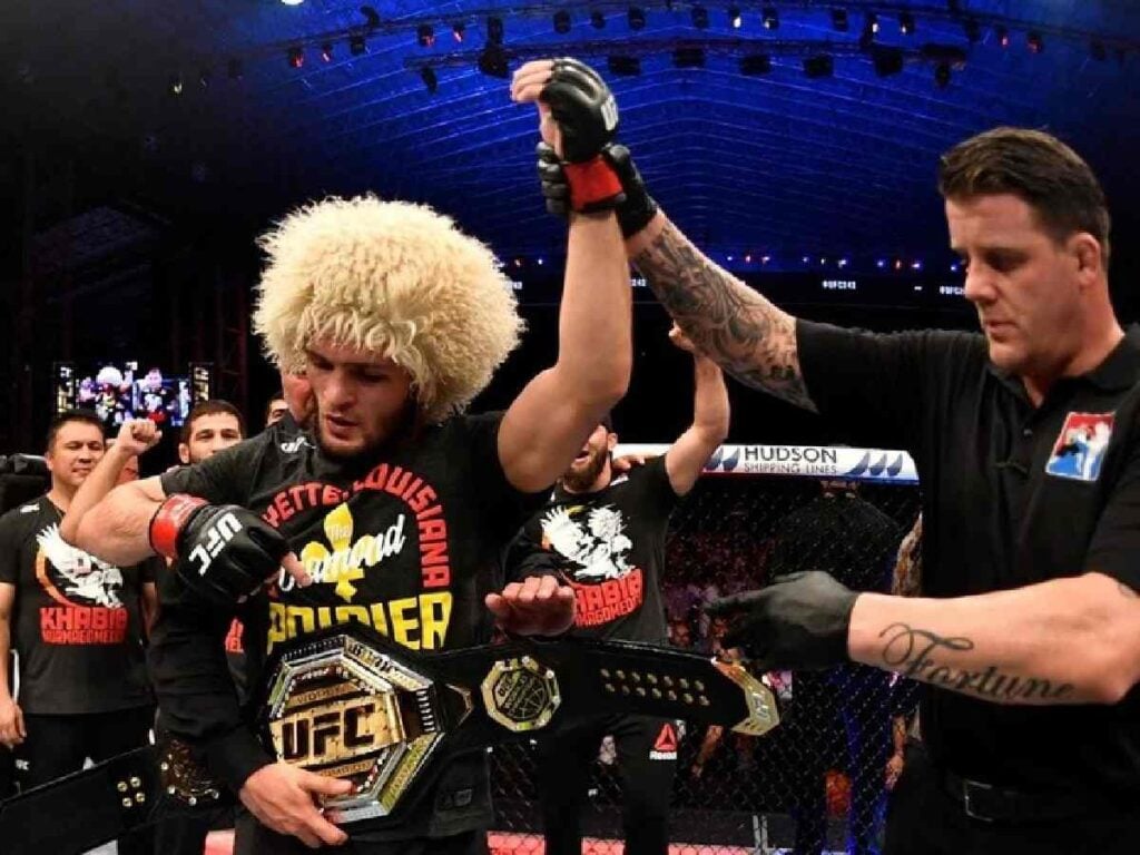 Khabib Nurmagomedov after UFC 242 win