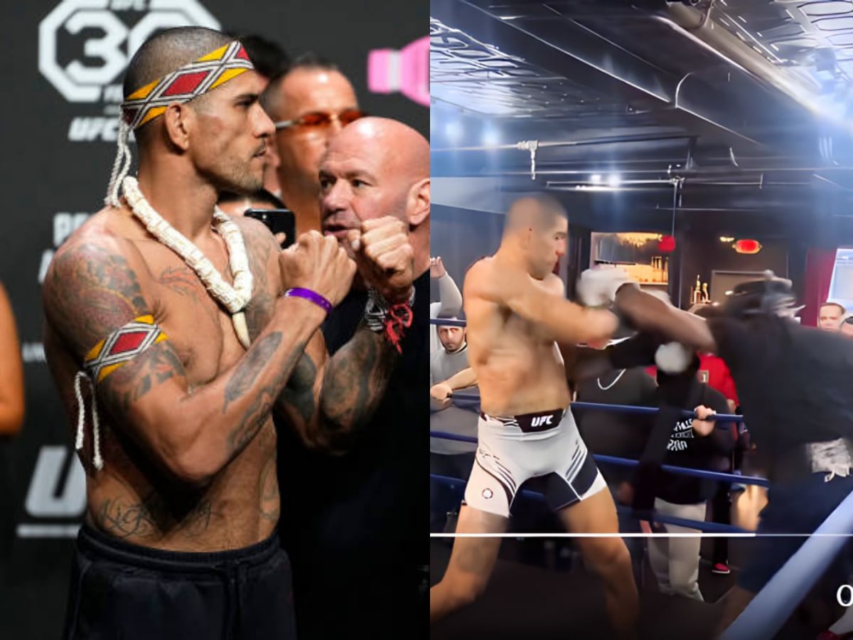 “Couldn’t lace a boxer’s boots” – Days after getting praised for taking on Olympic boxer, Alex Pereira exposed by fans with new clips of training