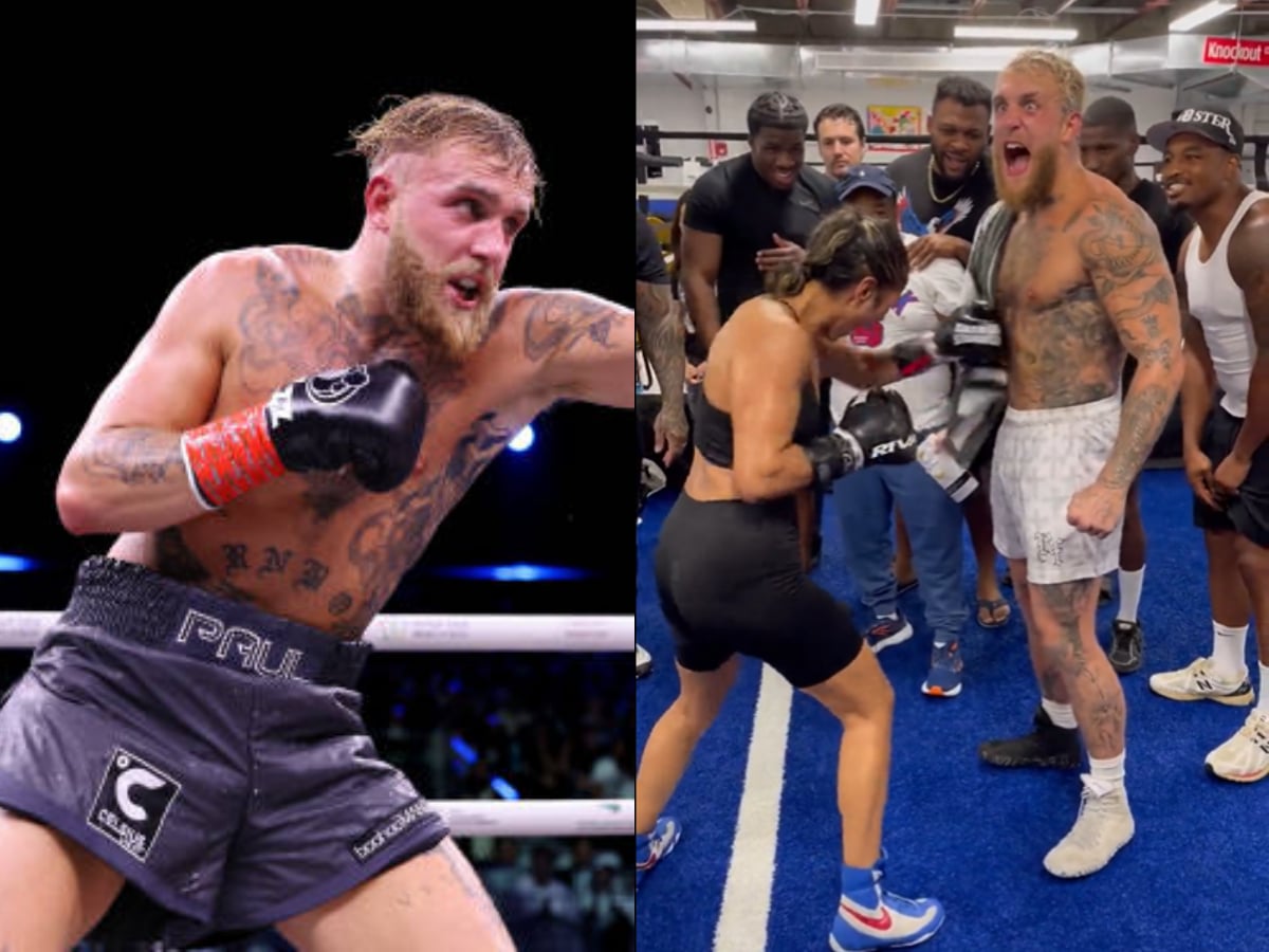 “KSI knocks both of you out” – Fans wildly react as Jake Paul lets Amanda Serrano tee-off on him with solid punches to abs