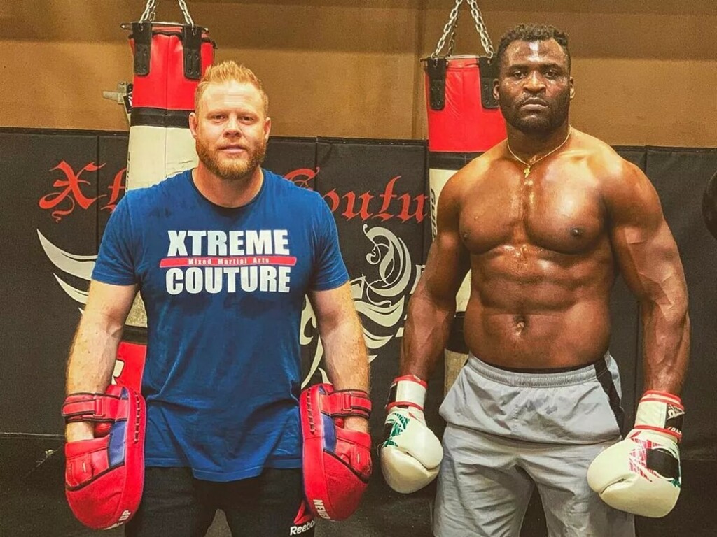 Francis Ngannou and coach Erik Nicksick