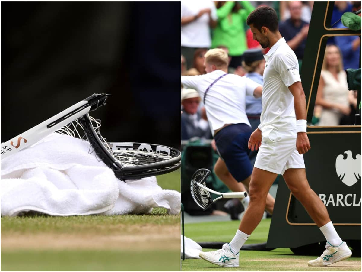 WATCH: Novak Djokovic DESTROYS his racquet in frustration after losing ‘crucial’ game resulting in a huge dent on the net, gets code violation