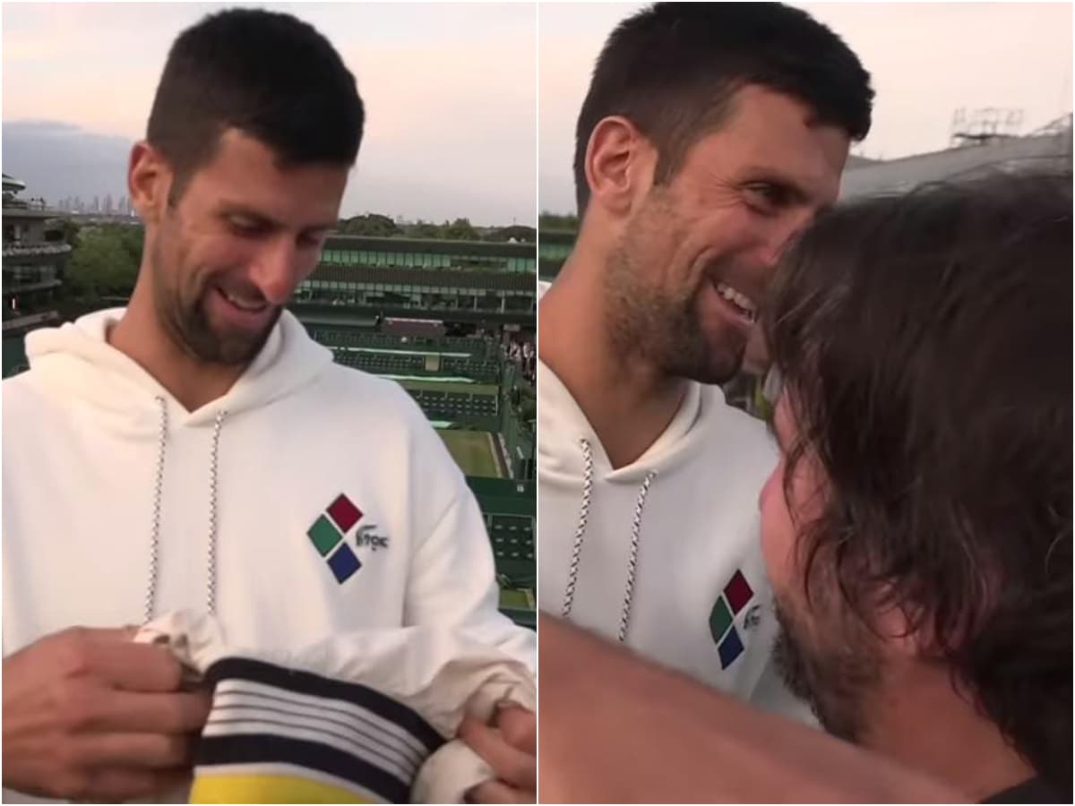 Novak Djokovic acts gracious in defeat as he fulfills his bet to Serbian reporter despite Wimbledon finals loss to Carlos Alcaraz