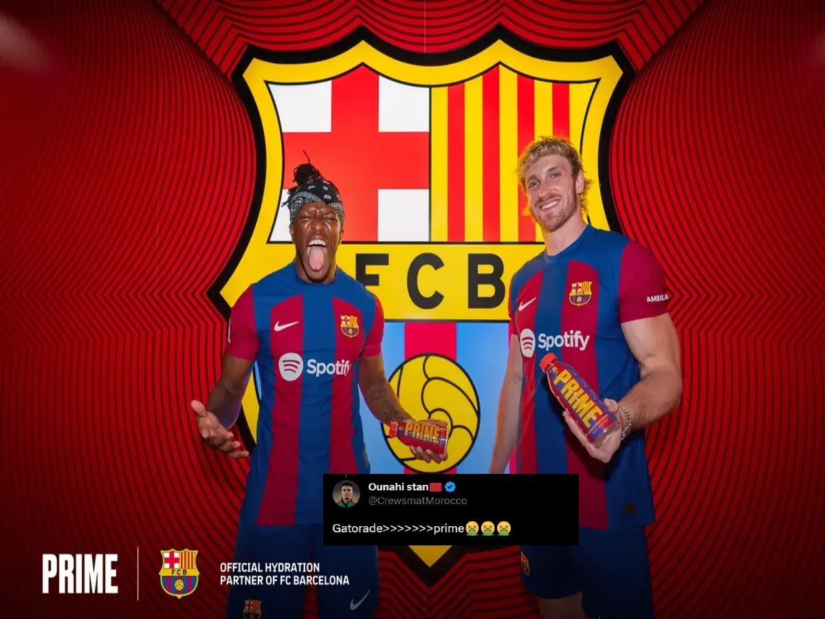 “Will bottle the league”- fans tear apart Barcelona following sponsorship deal with Logan Paul’s Prime after it led to Arsenal’s decline