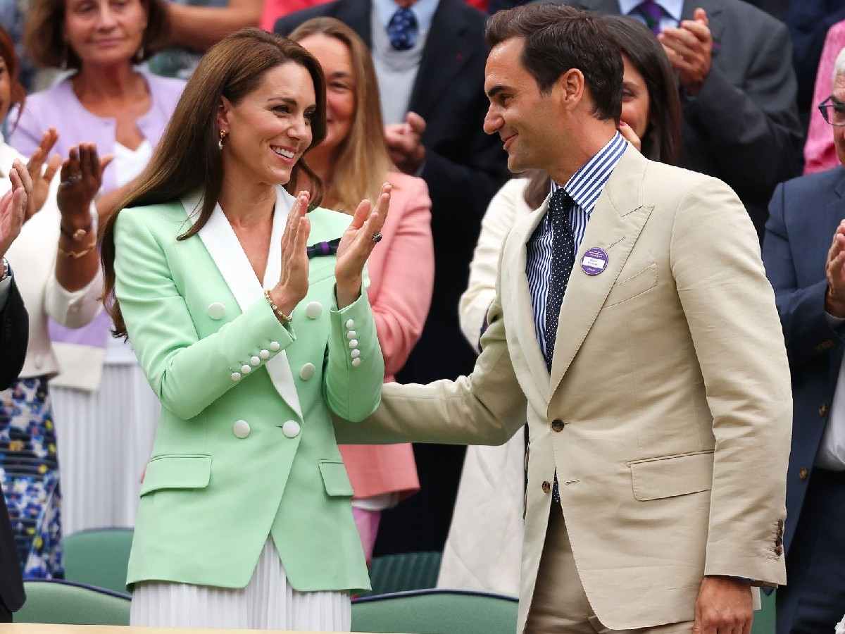 Roger Federer oversteps his line with Kate Middleton as he breaks the Royal Protocol at the Wimbledon