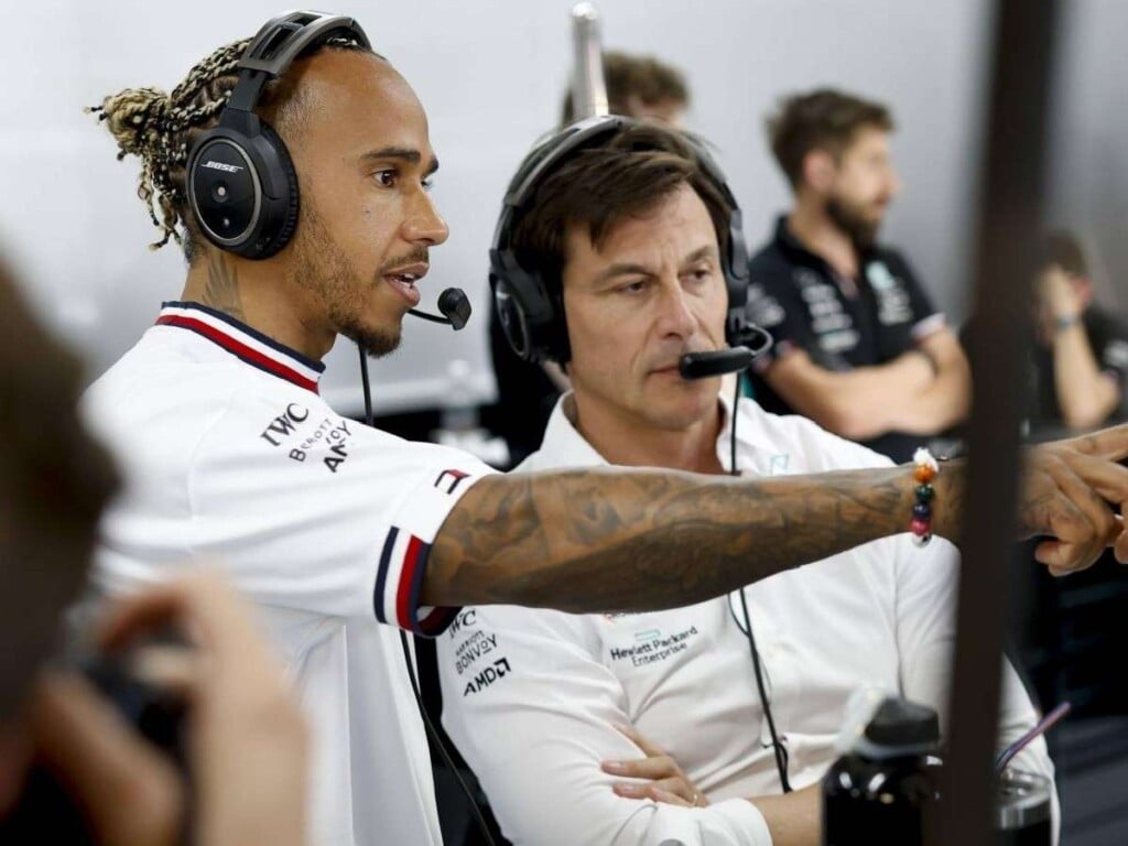 Lewis Hamilton and Mercedes team boss, Toto Wolff