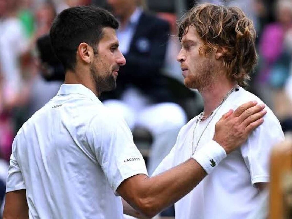 Novak Djokovic and Andrey Rublev