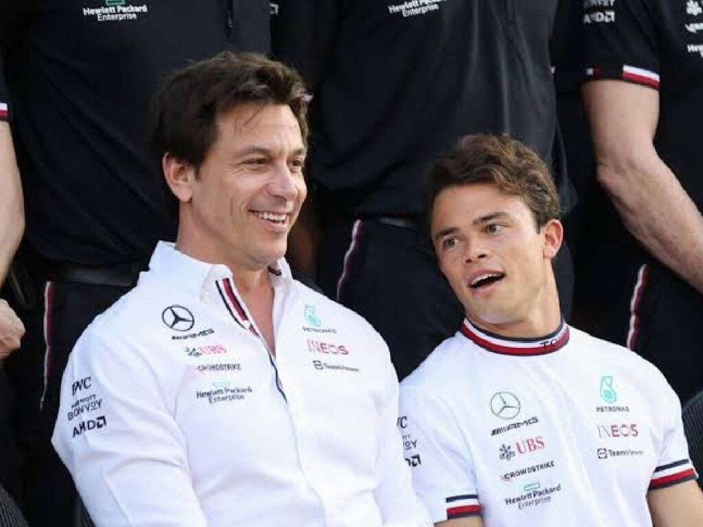 Mercedes Boss Toto Wolff and Nyck deVries SPOTTED hanging out at Monaco amidst news of the AlphaTauri driver's dismissal 1 Q 1689177663