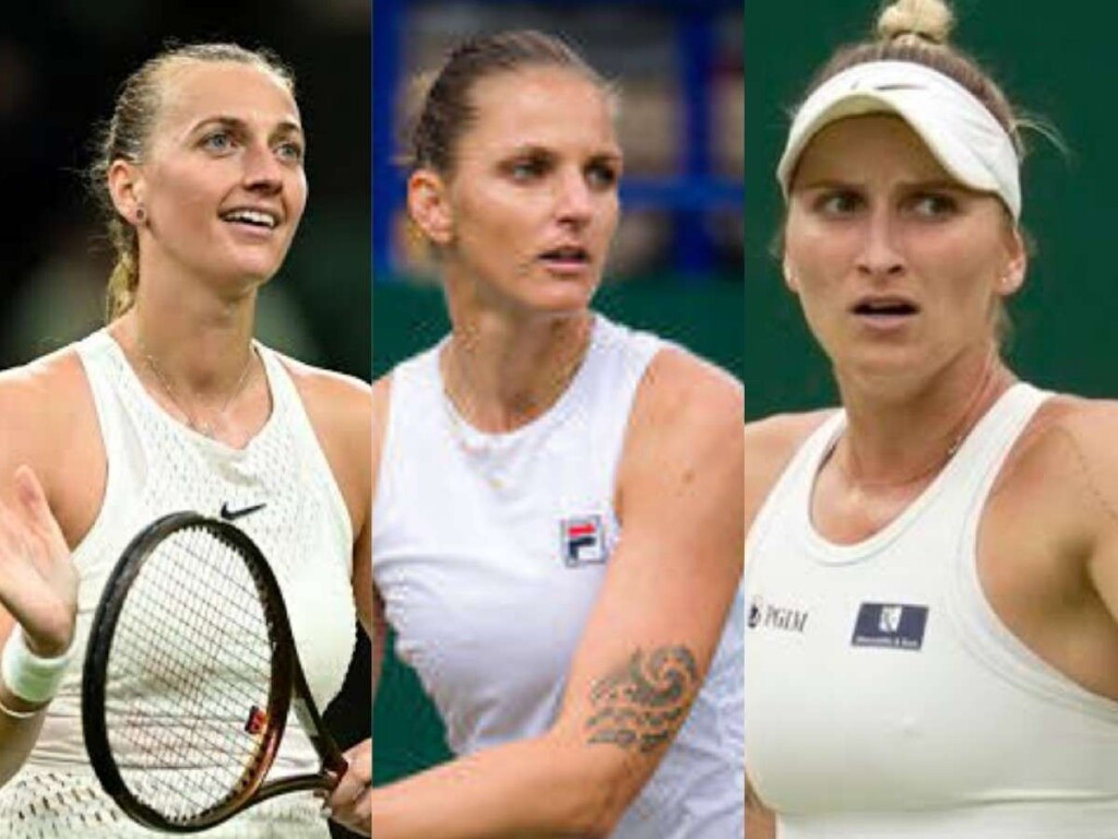 Marketa Vondrousova, Petra Kvitova and Karolina Pliskova