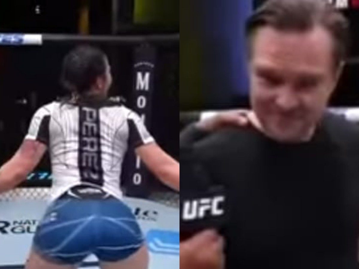 “His tongue was out” – Charles Oliveira and fans troll as twerking UFC fighter, Ailin Perez puts translator and Daniel Cormier in an awkward situation