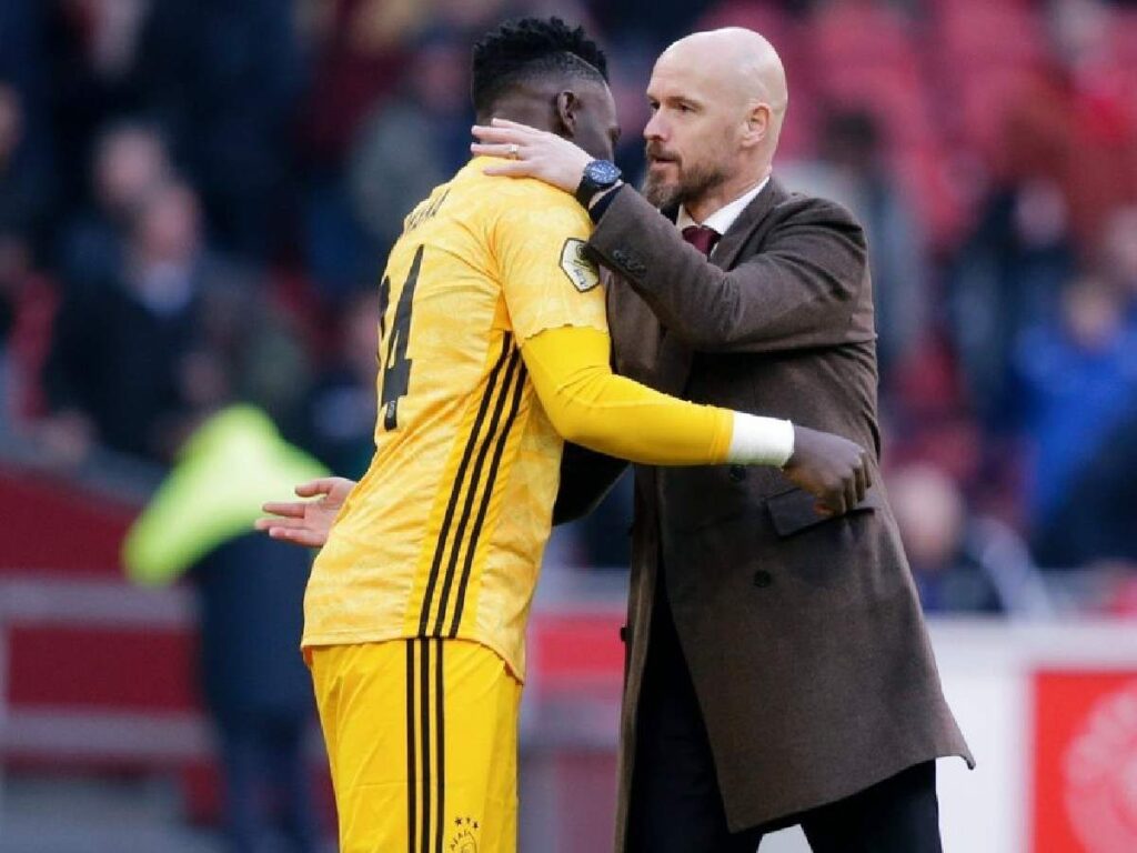 Andre Onana with Erik Ten Hag. (Source: Twitter)