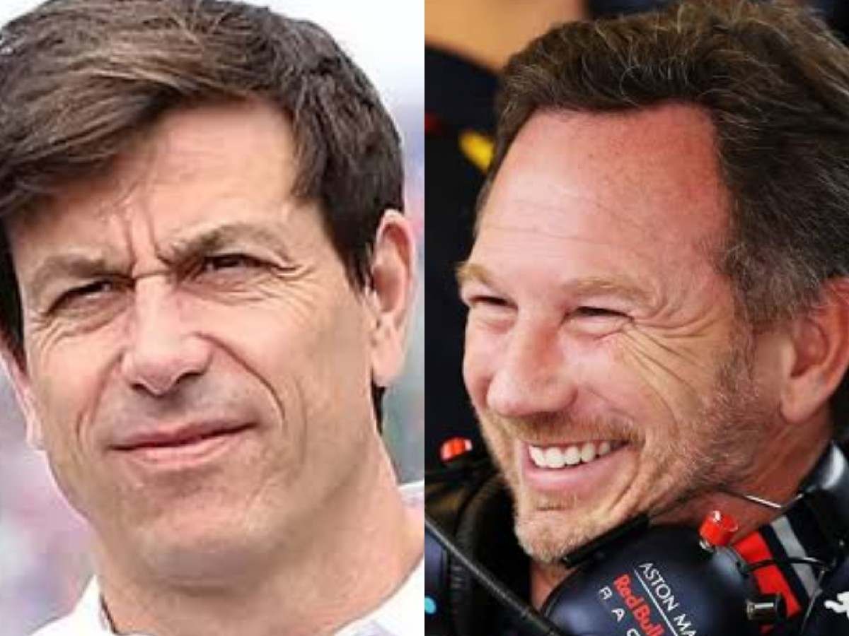 WATCH: ‘Hope they secretly go on summer break’ – Fans react as Christian Horner gropes Toto Wolff before the entire paddock and sprints away