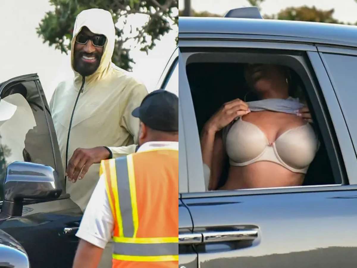 Scottie Pippen’s mystery woman FLASHES her bre**ts from the backseat of the car days after Marcus Jordan smoked hookah from Larsa Pippen’s chest