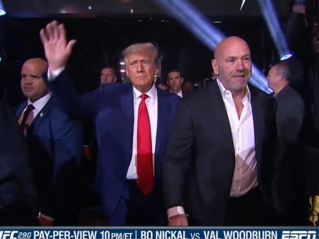 Donald Trump and Dana White at UFC 290 in Las Vegas