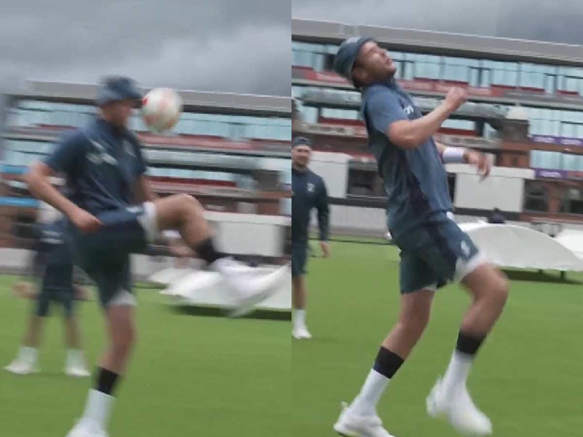 WATCH: Stuart Broad hits himself in the face as England players gather for a game of football ahead of 4th Ashes Test